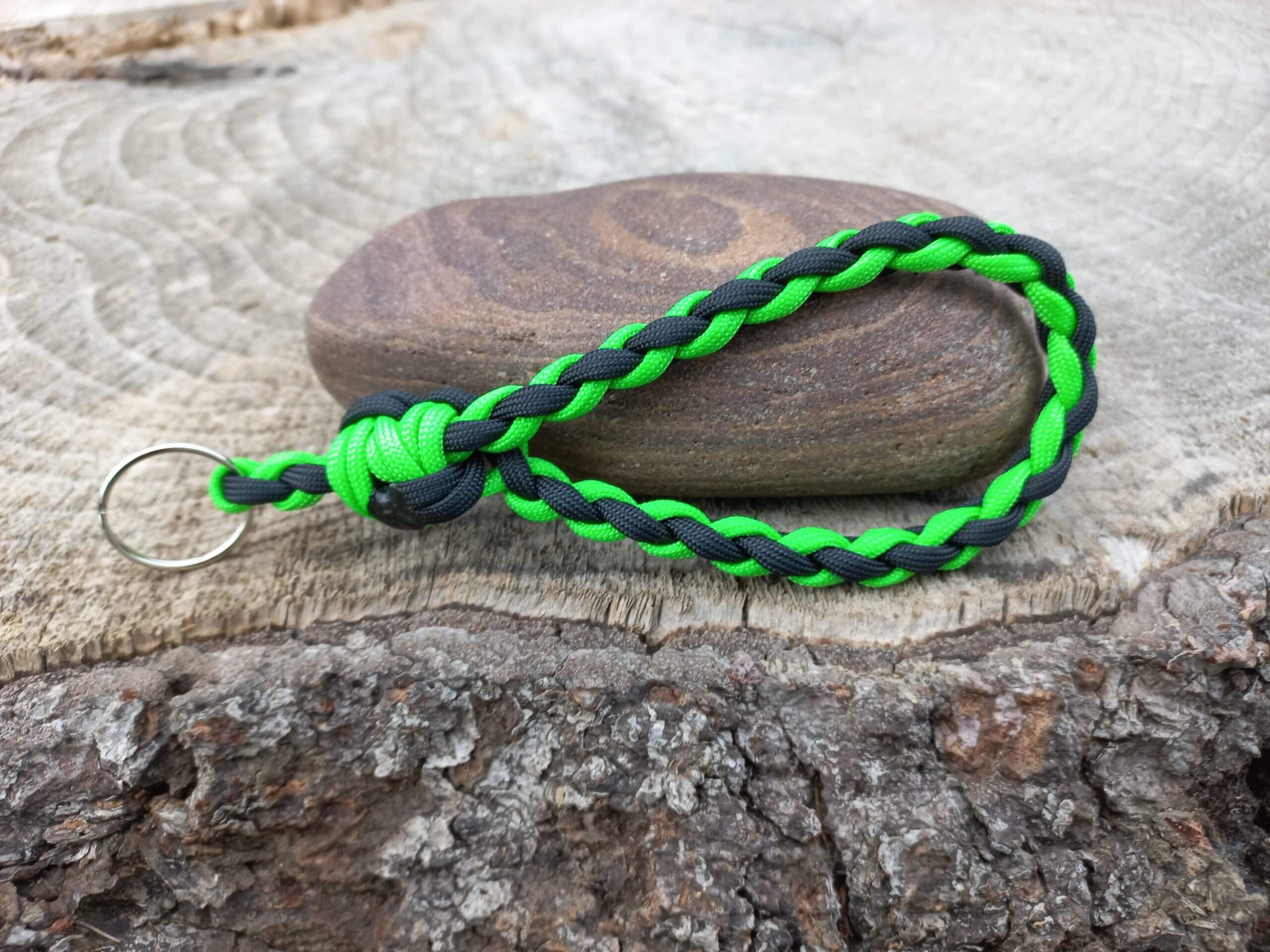 Paracord Wristlet Keychain - Neon Green image