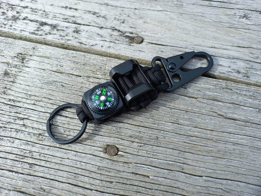 Paracord Bottle Opener Keychain - Black image