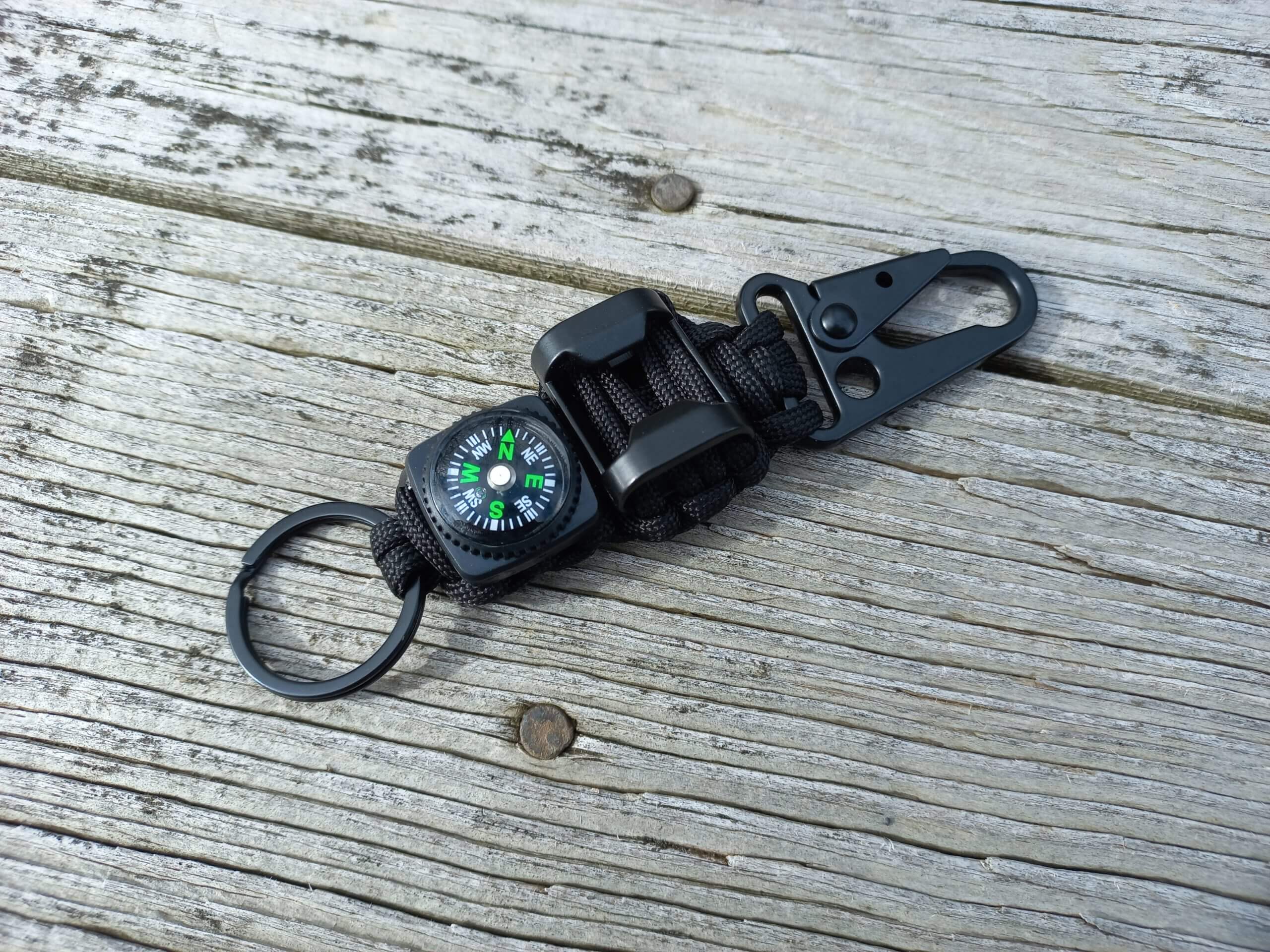 Paracord Bottle Opener Keychain - Black image