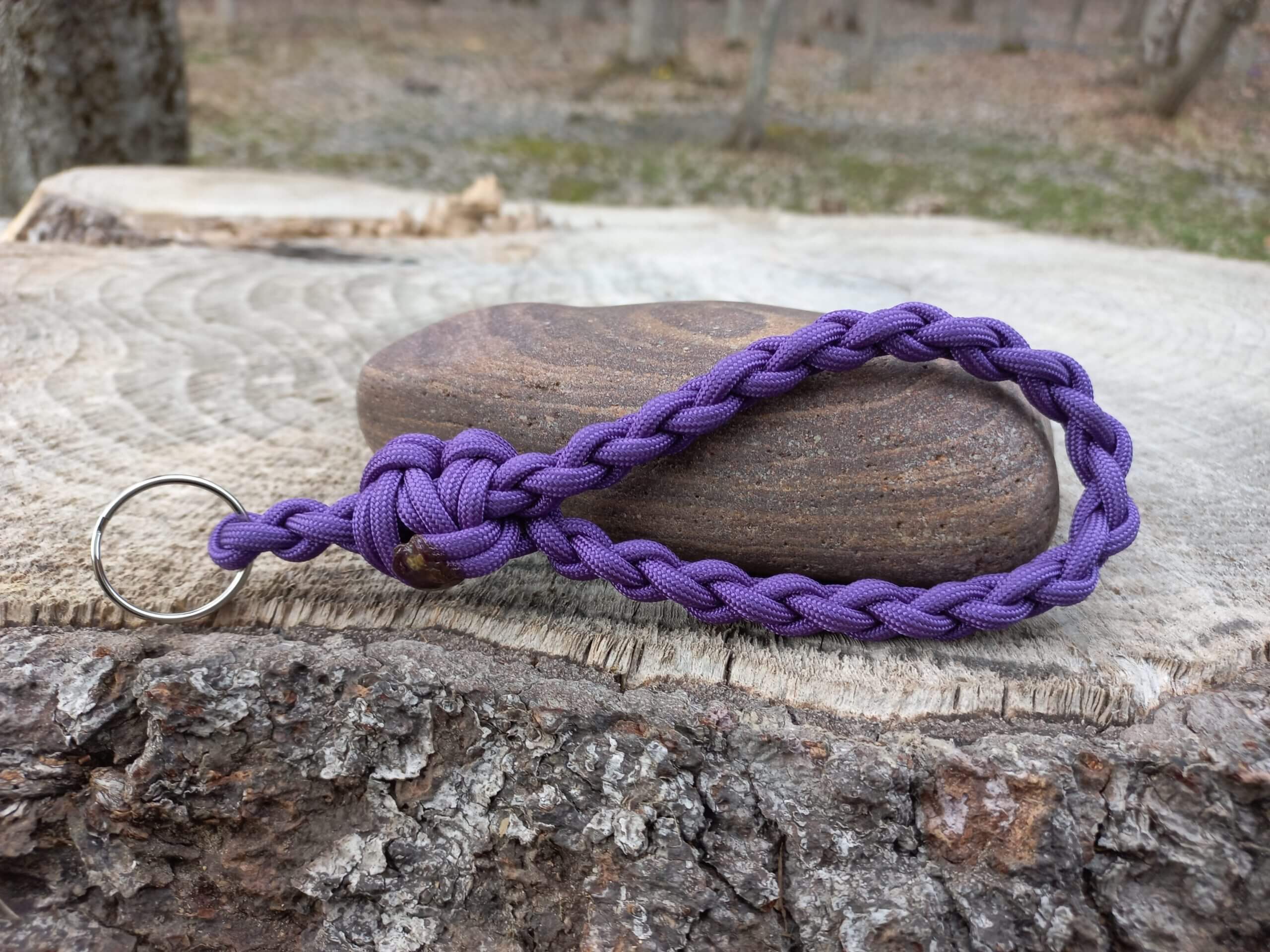 Paracord Wristlet Keychain - Purple image