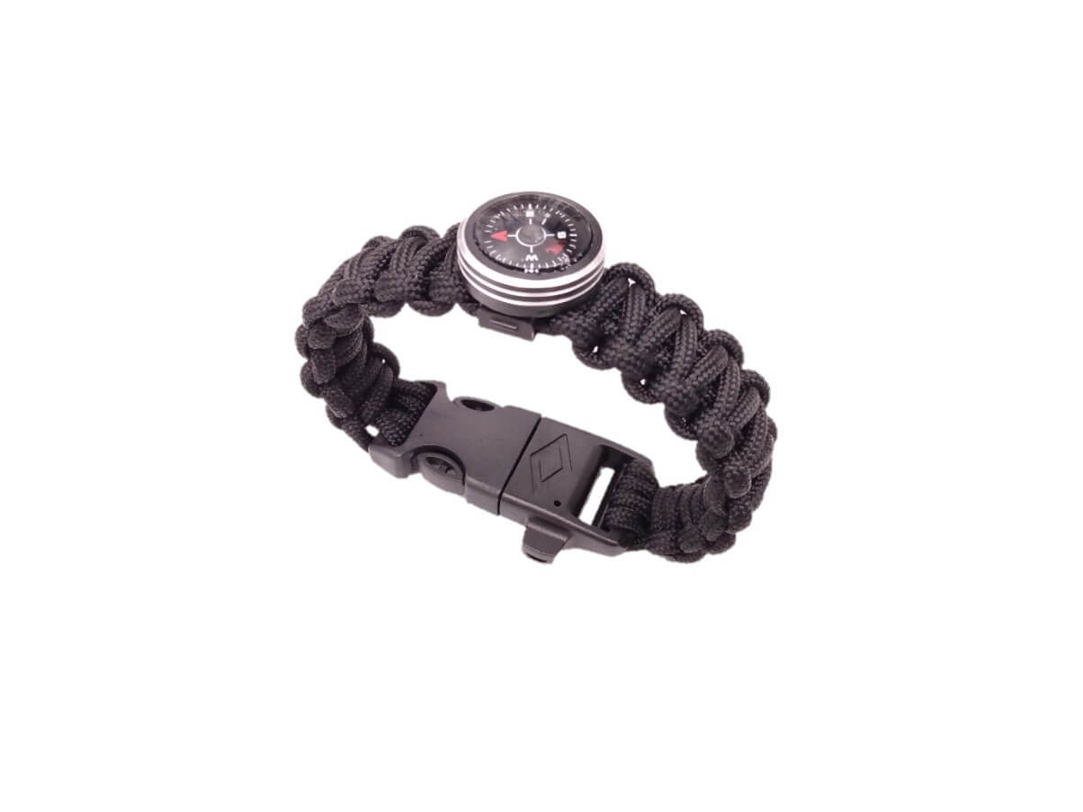 Paracord Survival Bracelet - Large, Black image