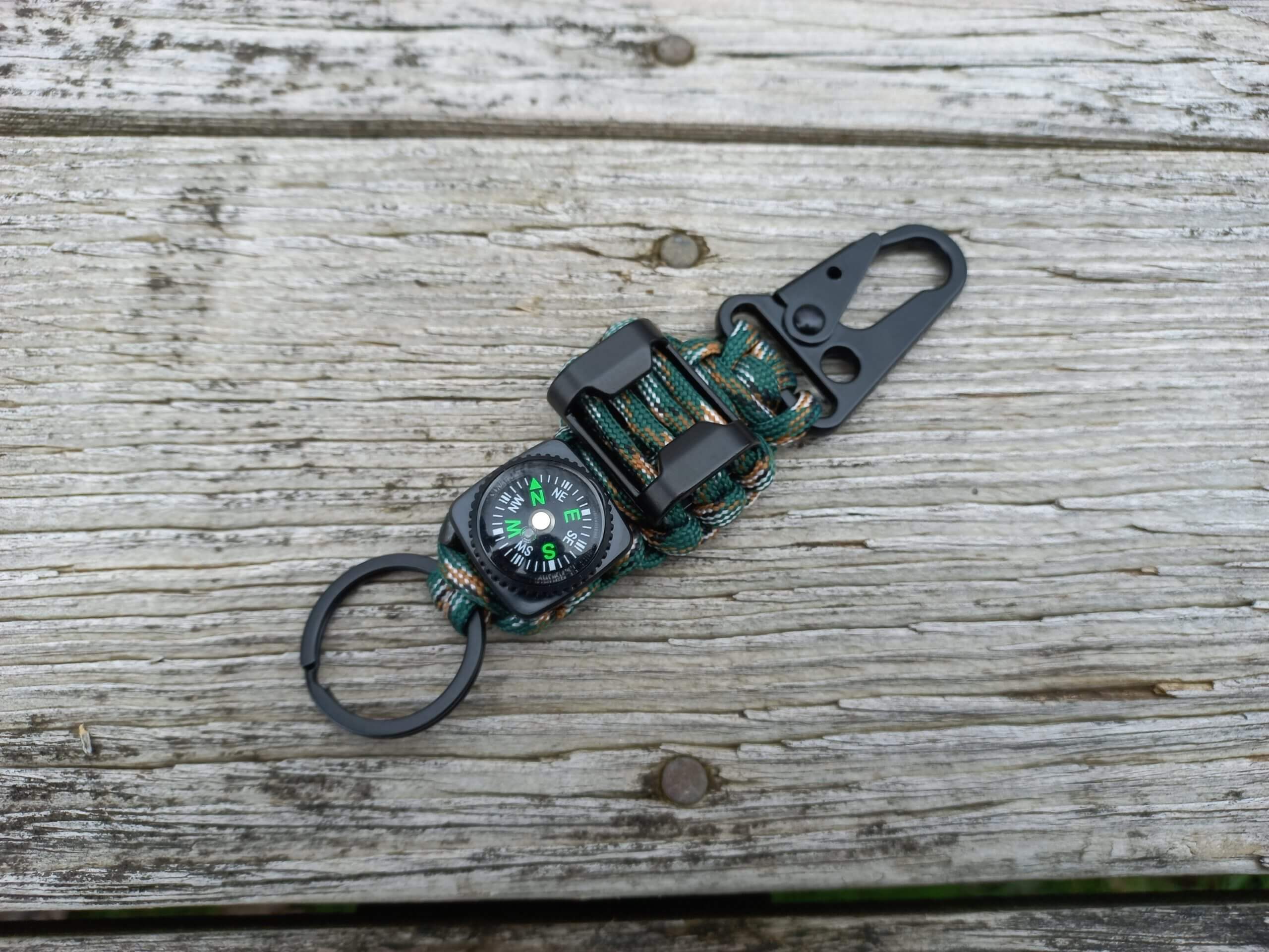 Paracord Bottle Opener Keychain - Dark Camo image