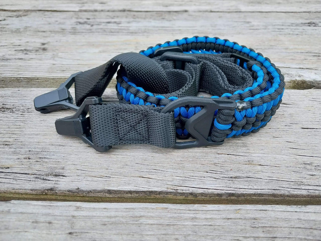 Clip on Paracord Sling One and Two Point - Blue image