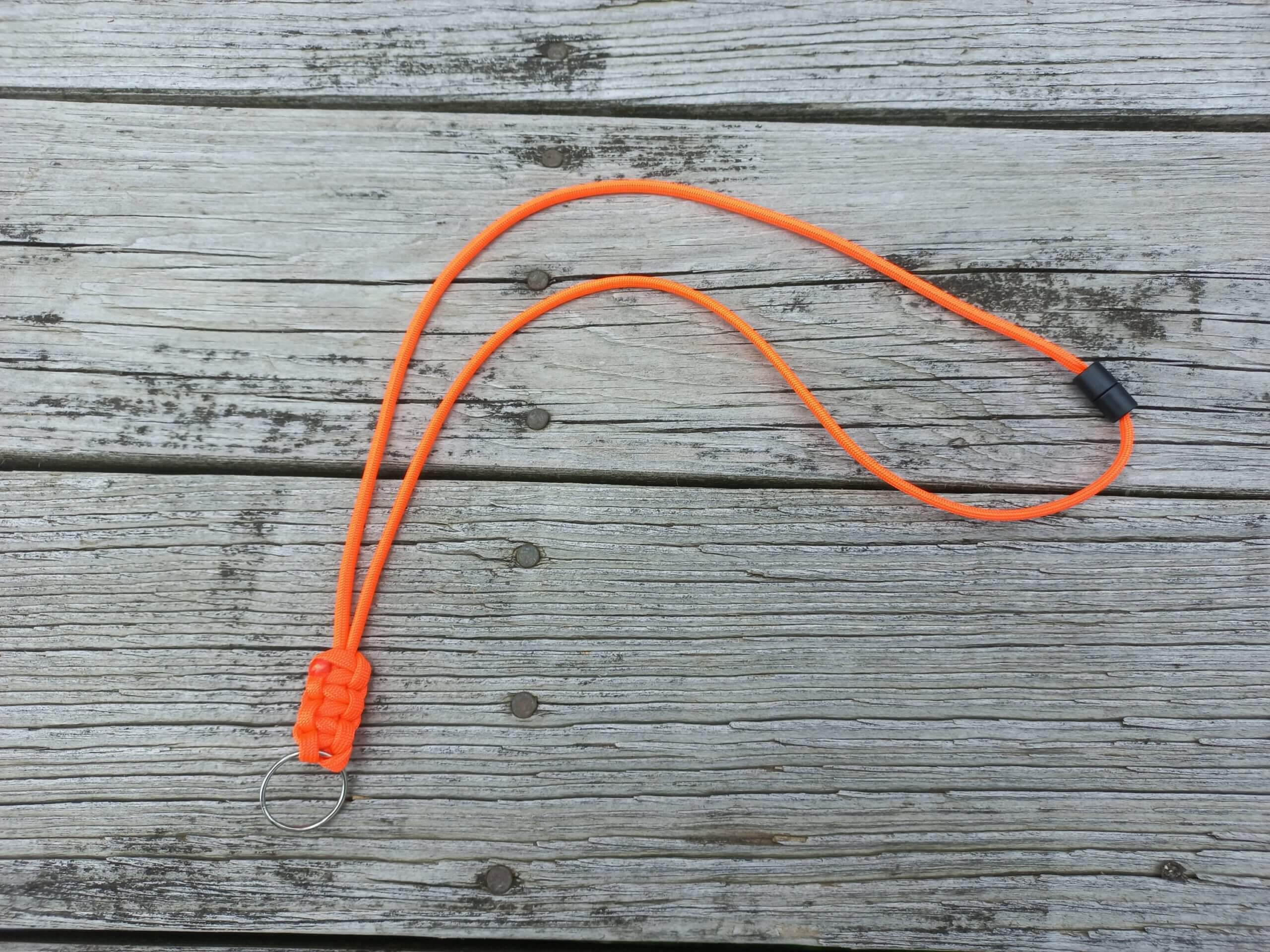 Paracord Neck Lanyard - Neon Orange image