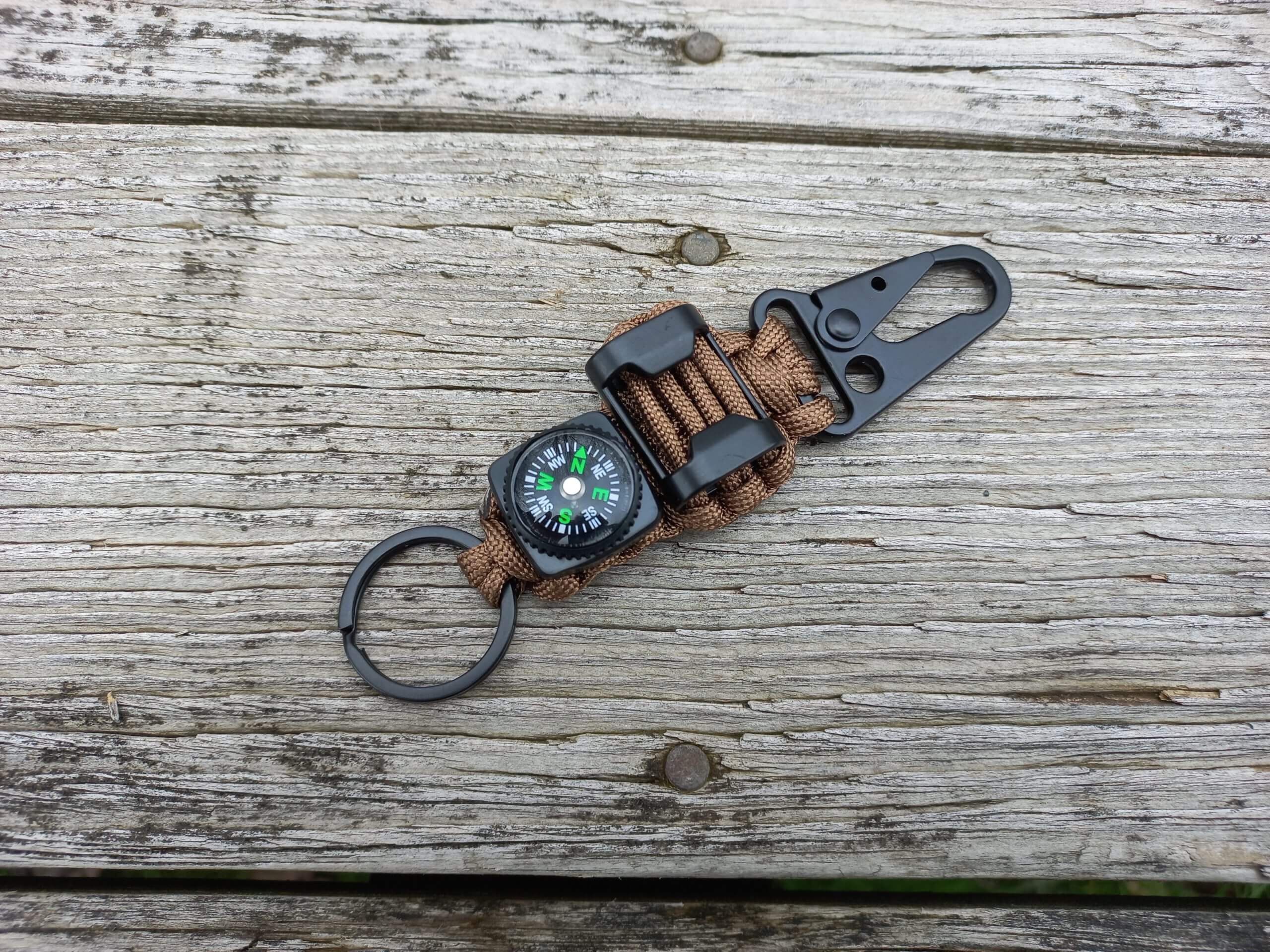 Paracord Bottle Opener Keychain - Brown image