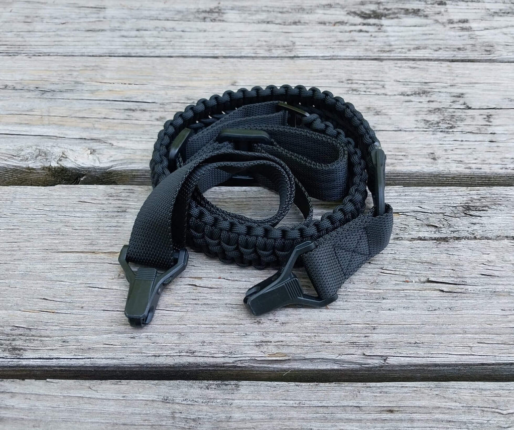 Clip on Paracord Sling One and Two Point - Black image