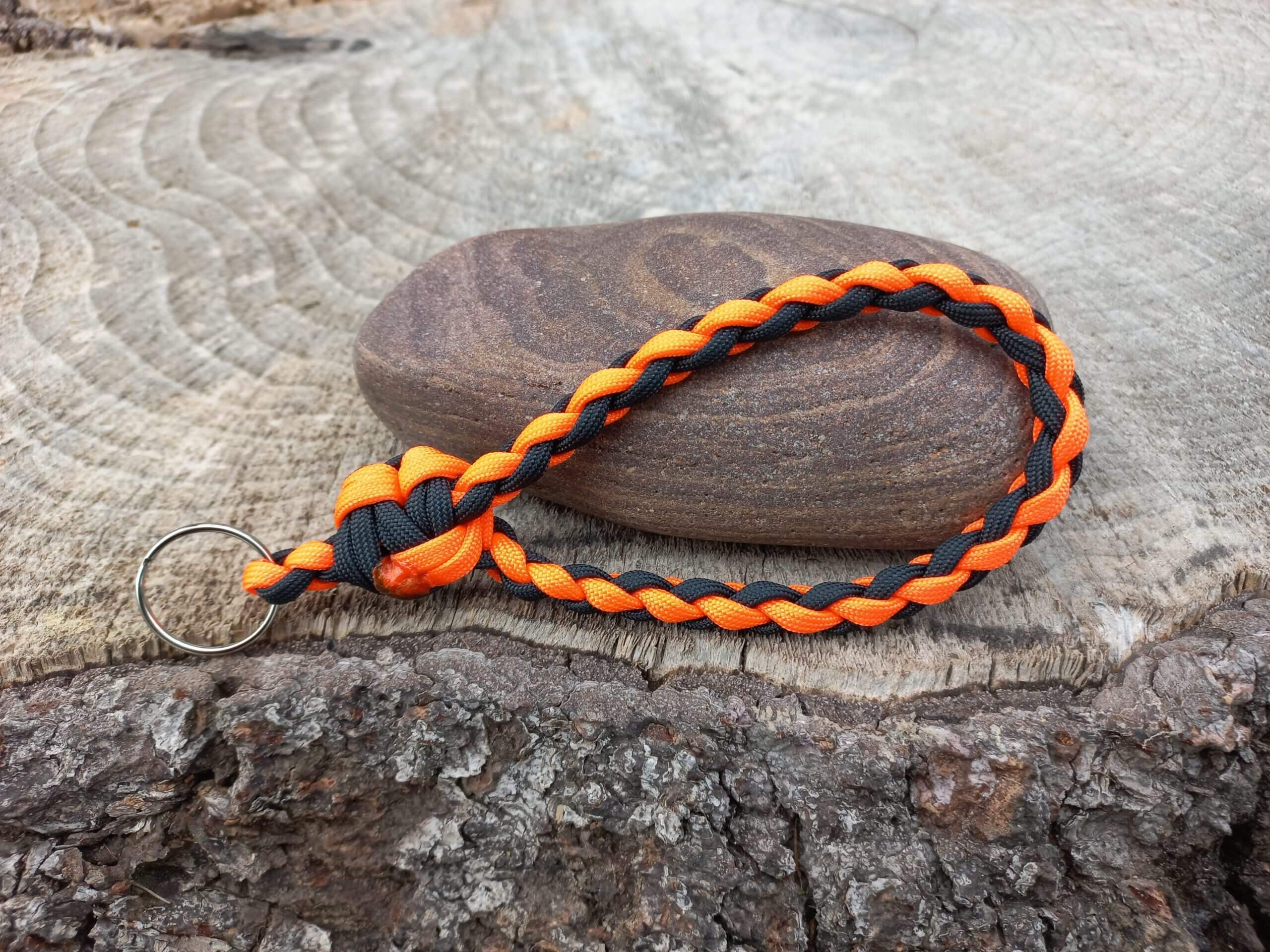 Paracord Wristlet Keychain - Orange image