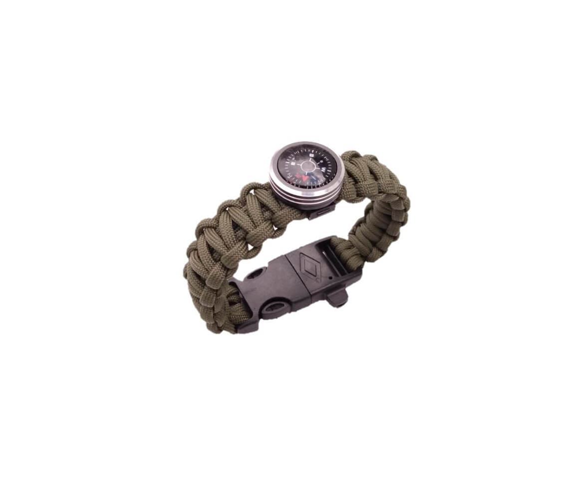 Paracord Survival Bracelet - Small, Olive Green image