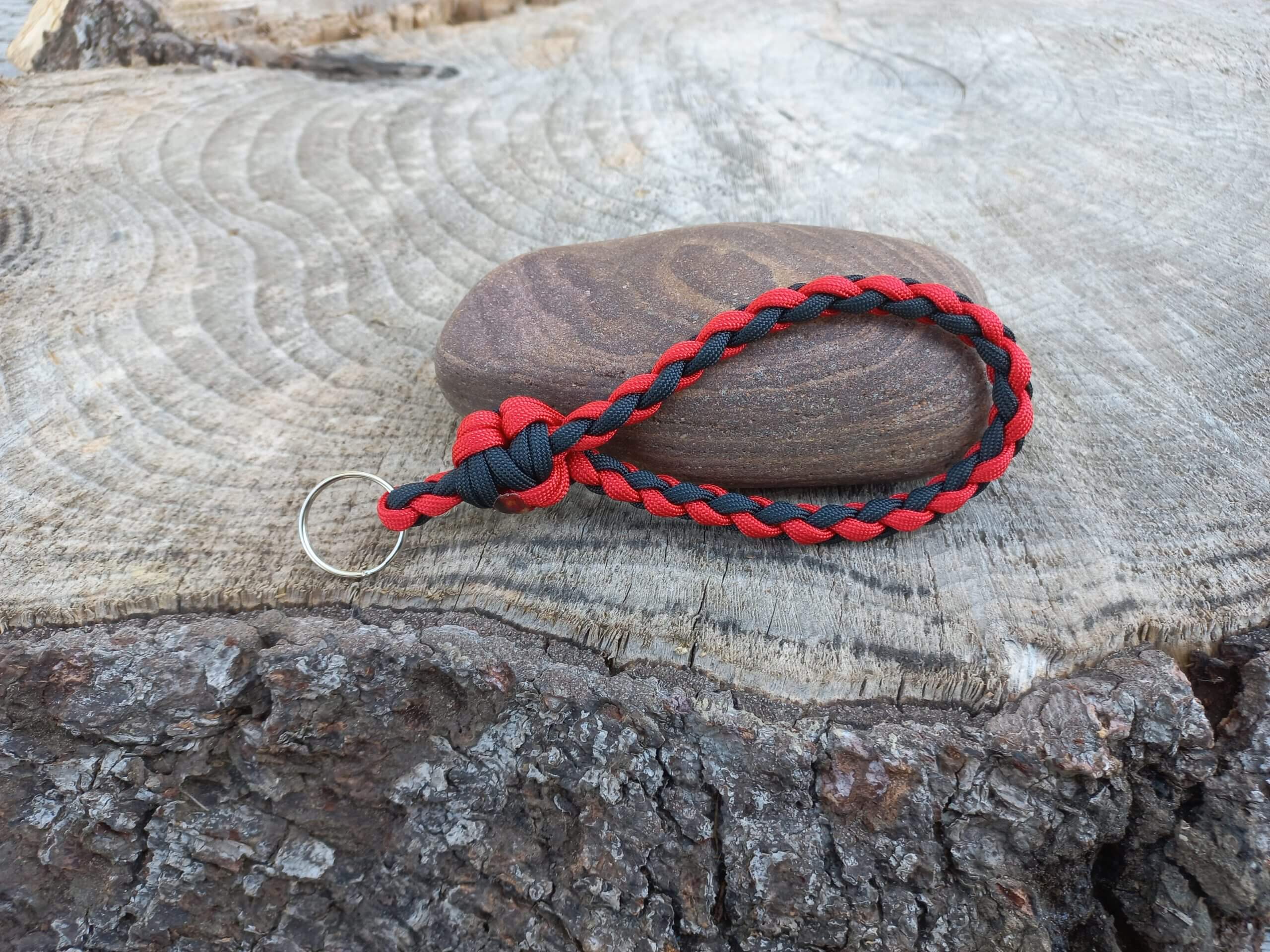 Paracord Wristlet Keychain - Red image