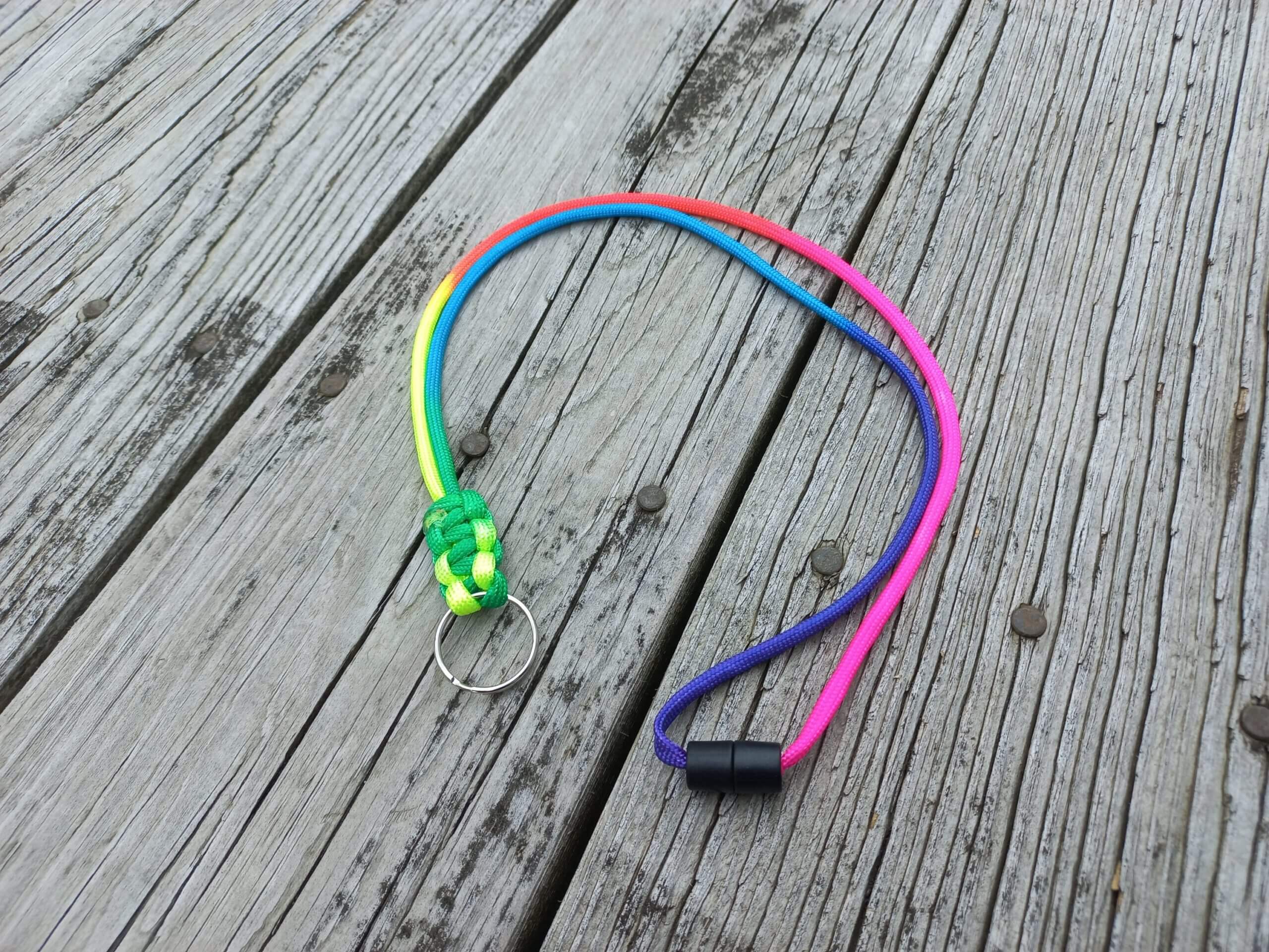 Paracord Neck Lanyard - Rainbow image