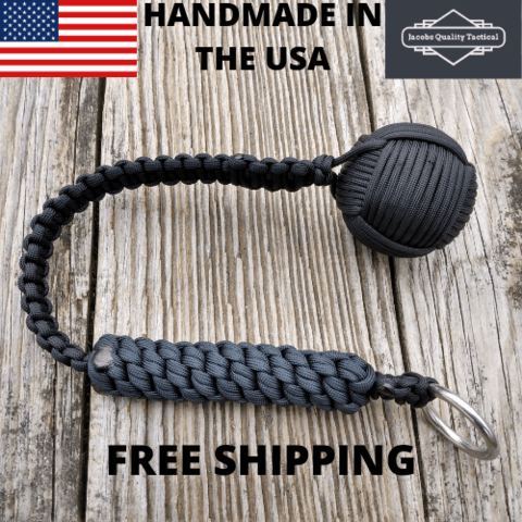 Paracord Monkey Fist Keychain Lanyard With 1" Steel Bearing Camo & Yellow